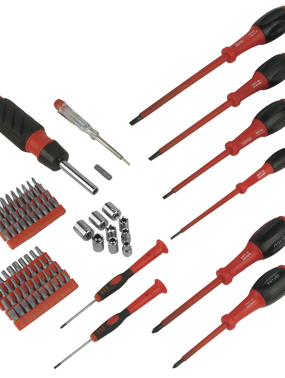 مفك البراغي + بت + مجموعة وجع المقبس,