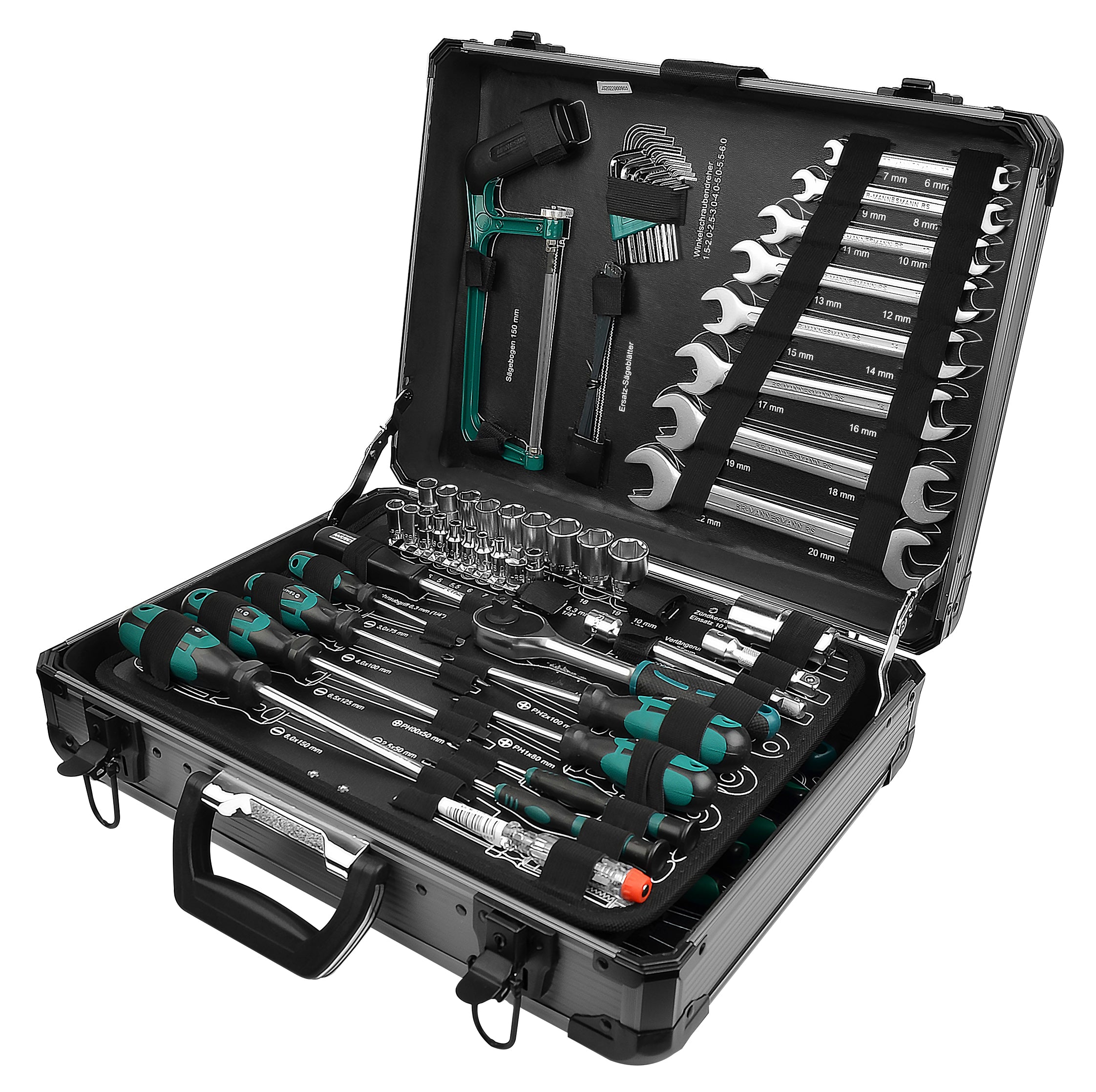 علبة أدوات من الألومنيوم ، مجهزة ، 133 قطعة.