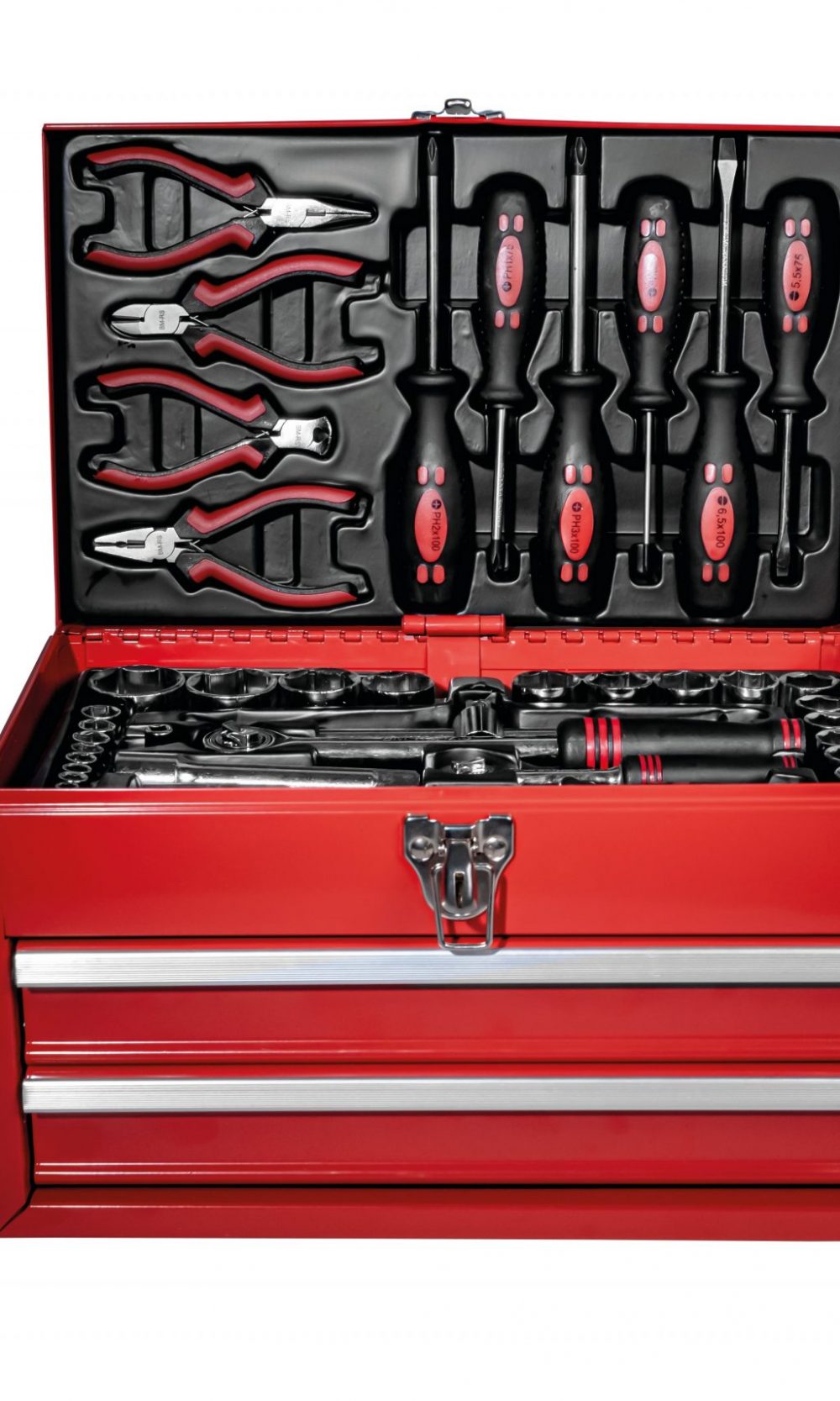 صندوق أدوات مجهز 155 قطعة.