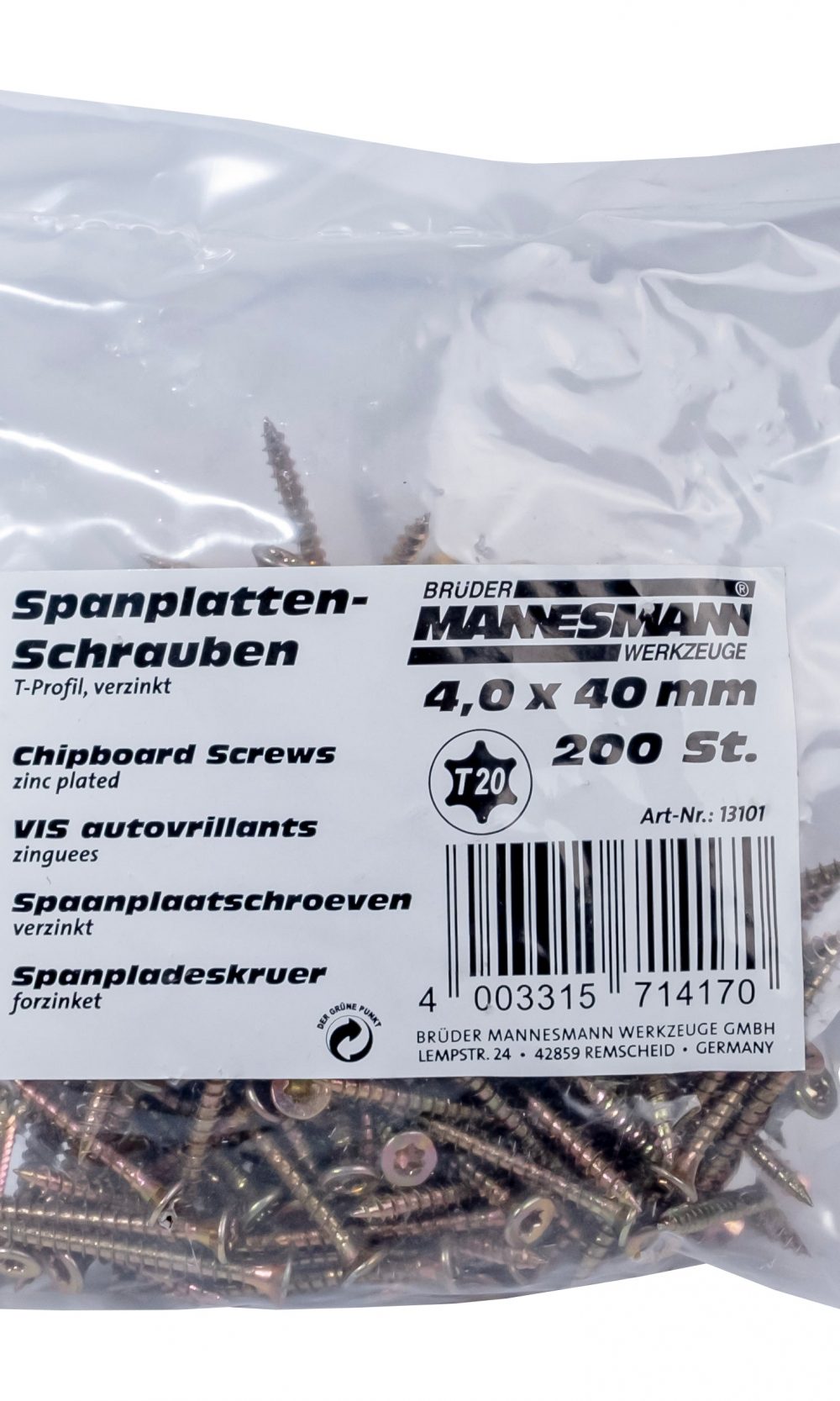 مسامير الخشب المضغوط 4.0 × 40 مم ، رأس TX ،