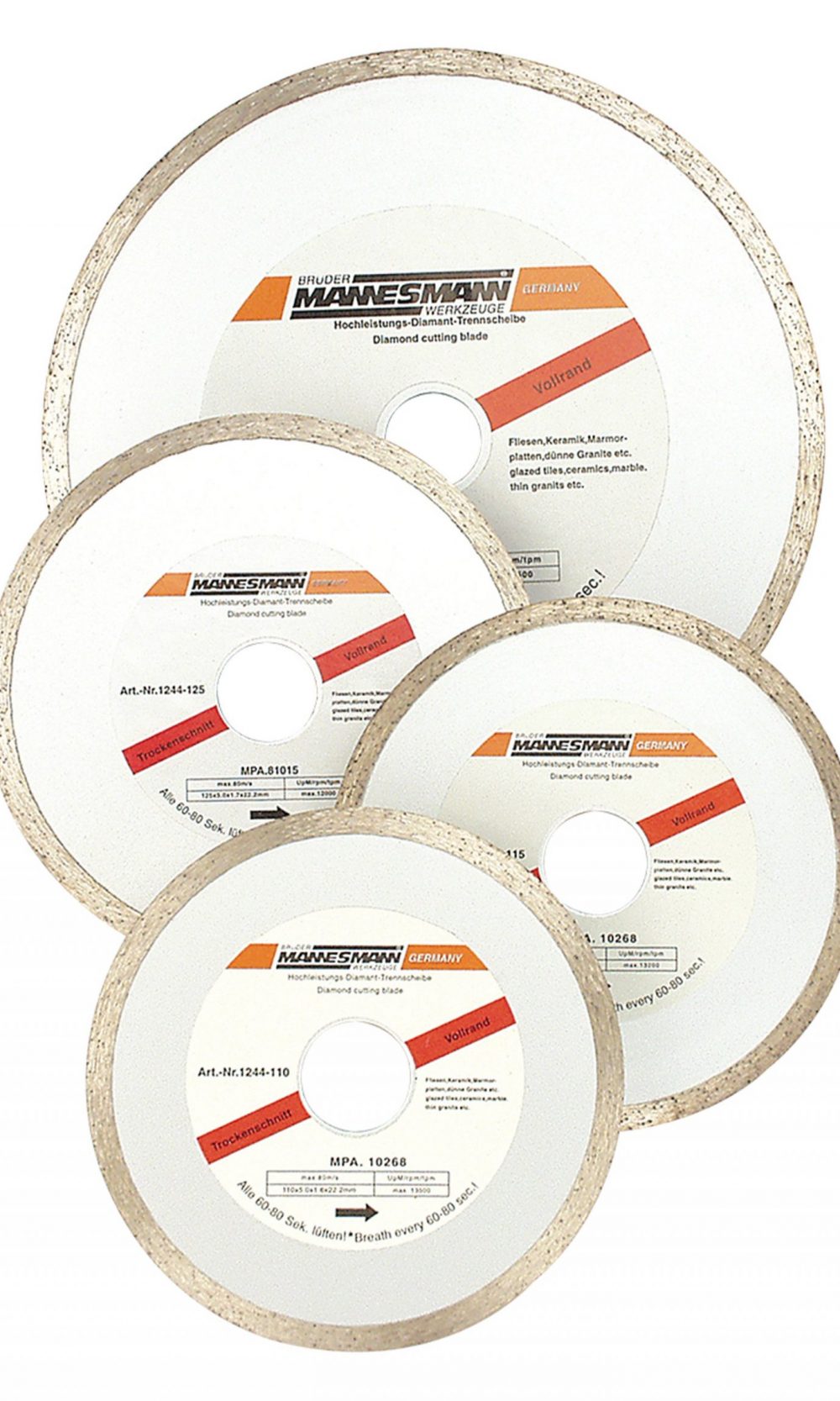 عجلة قطع الماس ، حافة كاملة ، قطر. 110 ملم