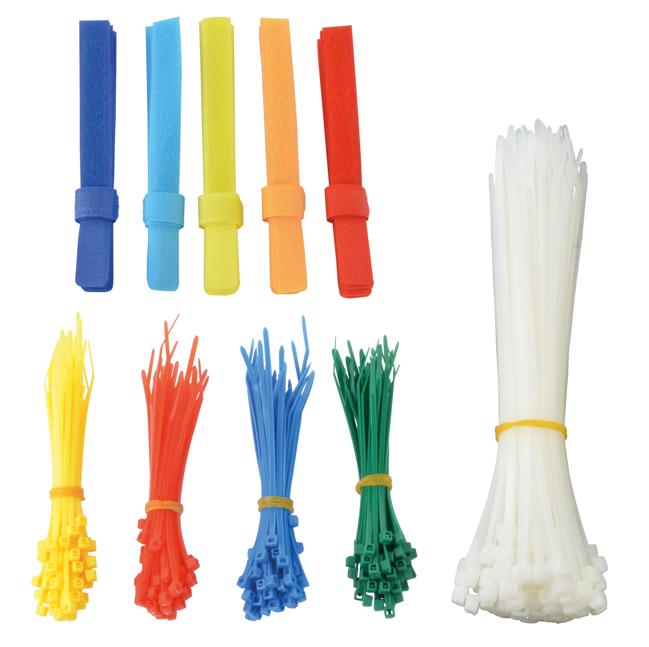 روابط الكابلات وتشكيلة شريط الفيلكرو 350 قطعة.