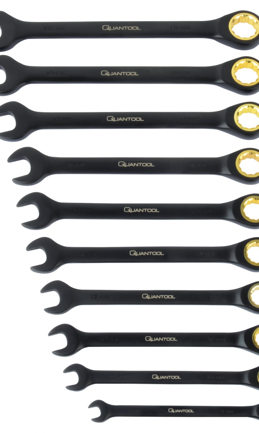 QUANTOOL - طقم مفتاح ربط دائري شوكة 10 قطع.