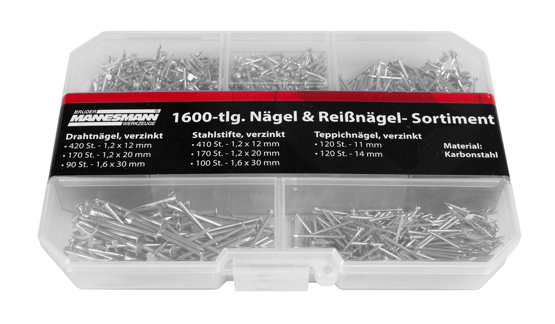 مجموعة متنوعة من المسامير ودبابيس الرسم ، 1600 قطعة.