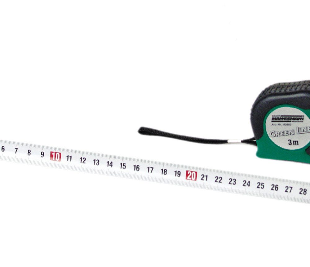 شريط قياس 3 م × 16 مم ، علبة خضراء / سوداء