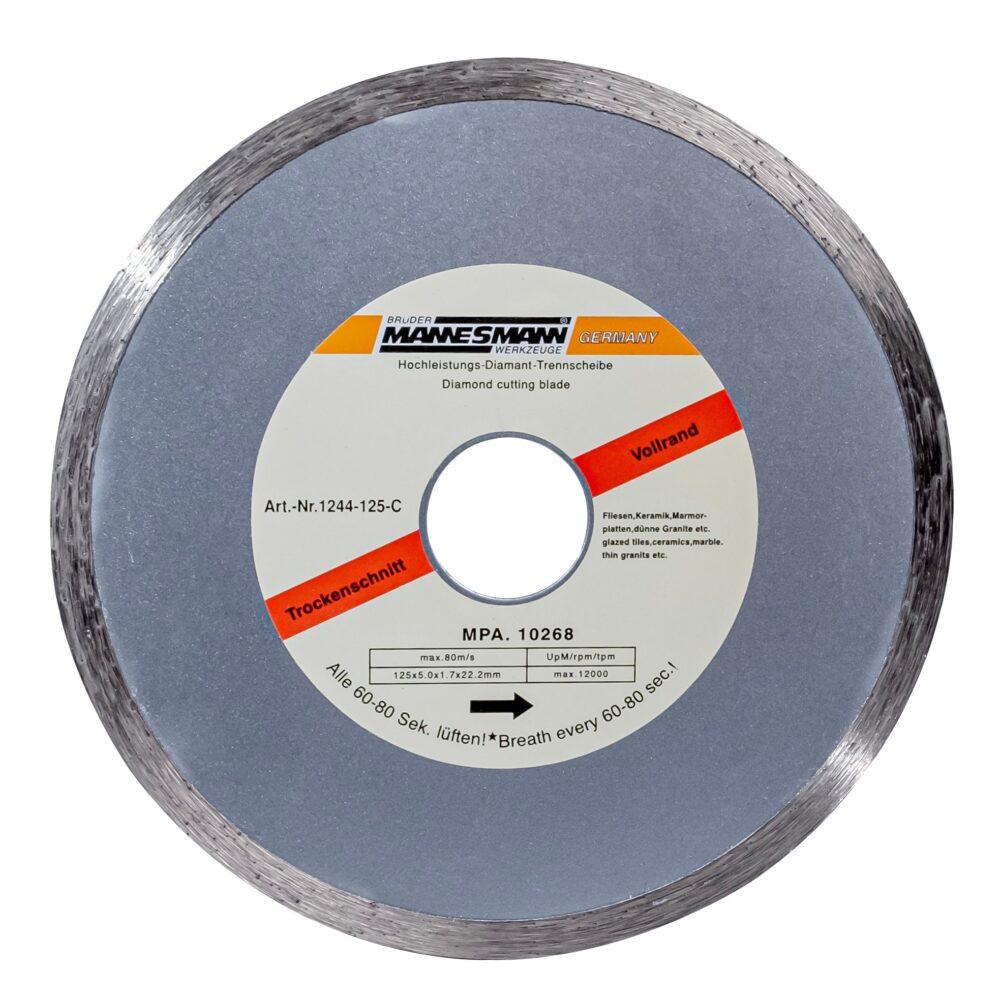 عجلة قطع الماس ، حافة كاملة ، قطر. 125 مم