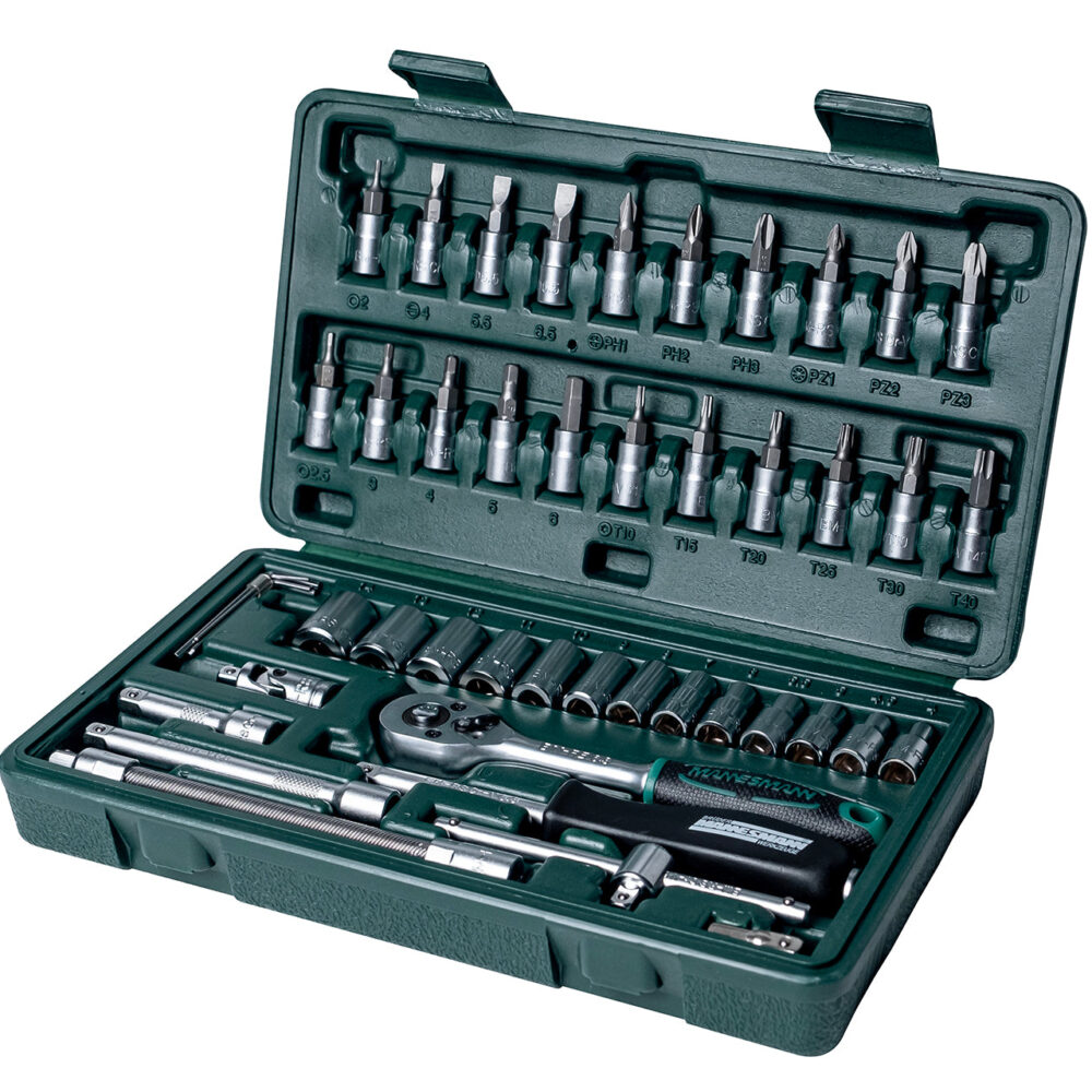 مجموعة وجع المقبس 1/4 بوصة ، 46 قطعة.