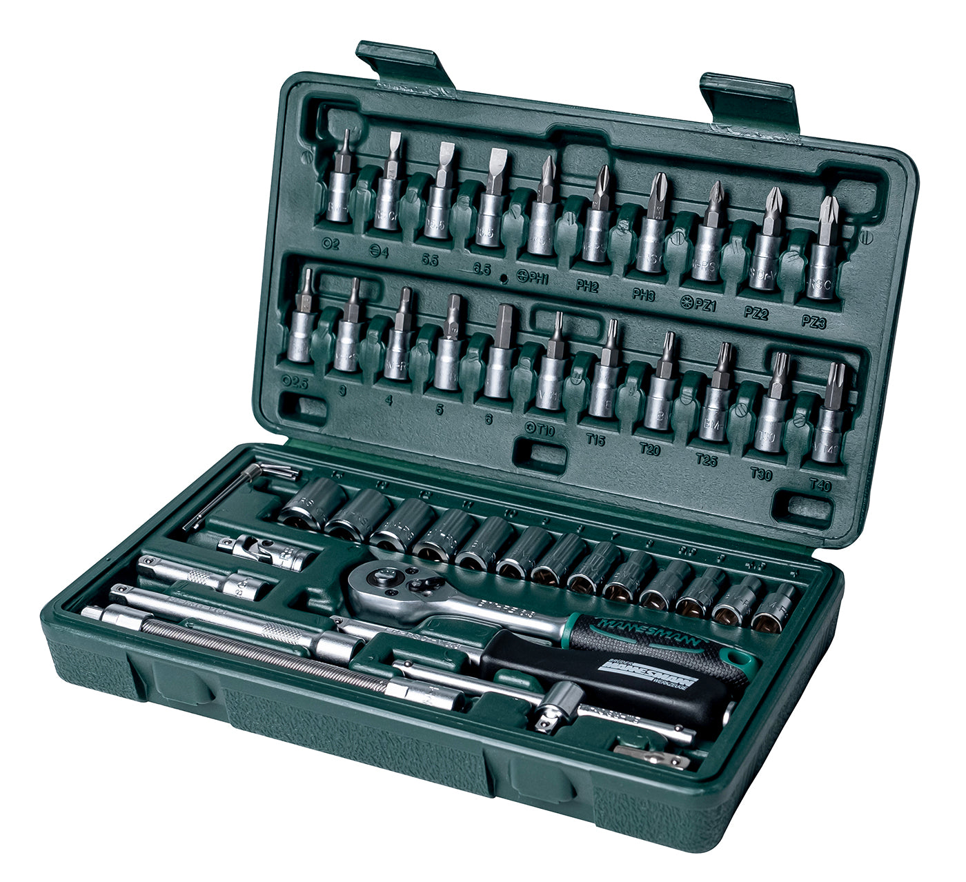 مجموعة وجع المقبس 1/4 بوصة ، 46 قطعة.