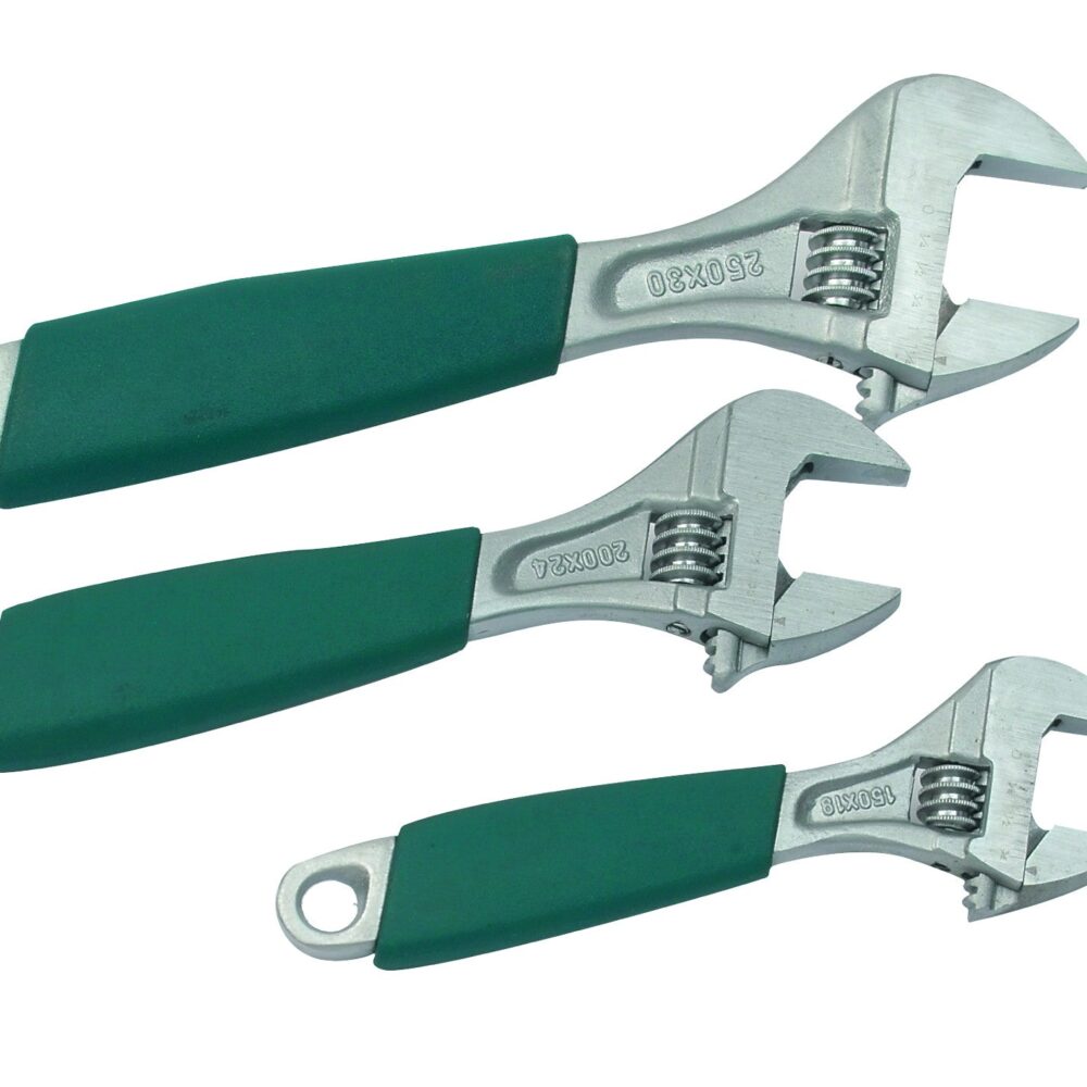 طقم مفتاح ربط قابل للتعديل 3 قطع ، 6-8-10 "