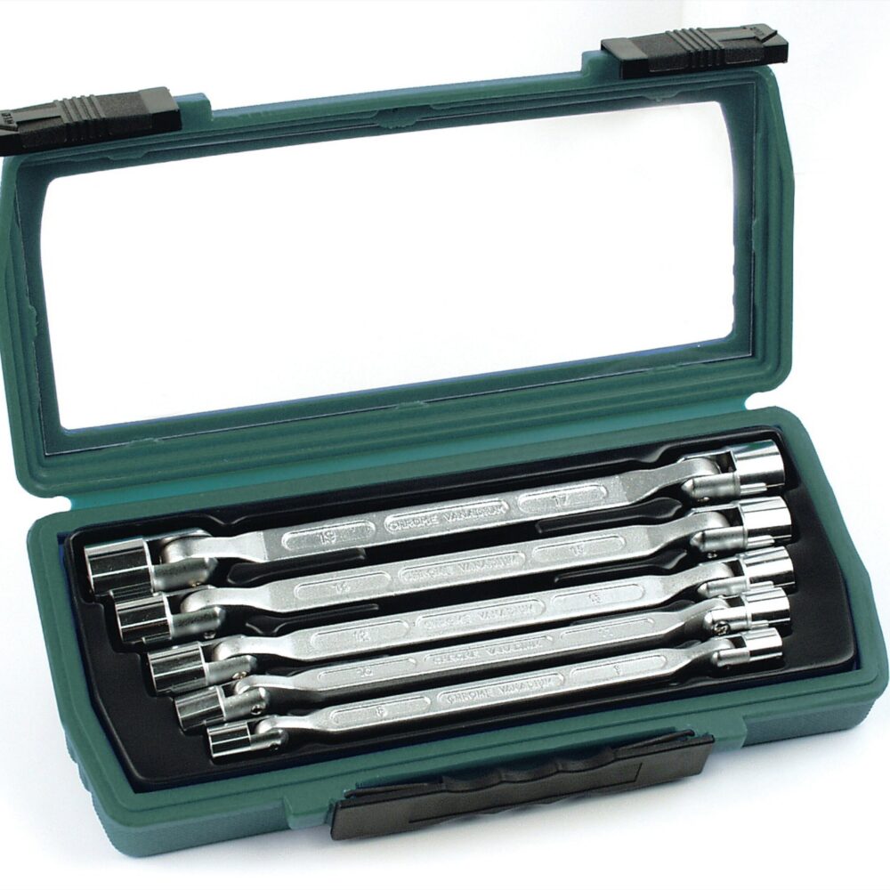 طقم مفتاح ربط مزدوج المفصل ، 5 قطع.