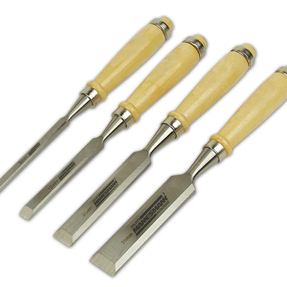 طقم إزميل 4 قطع. في صندوق خشبي