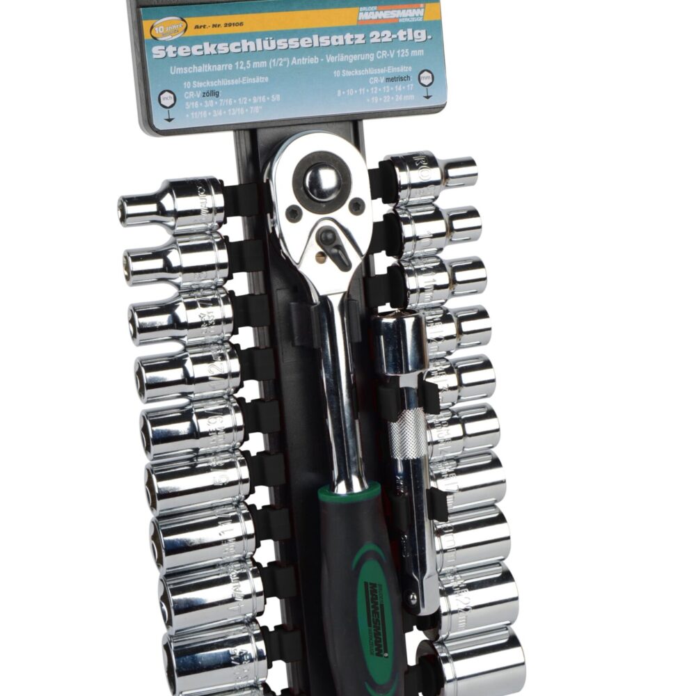 مجموعة وجع المقبس 1/2 "، 22 قطعة.