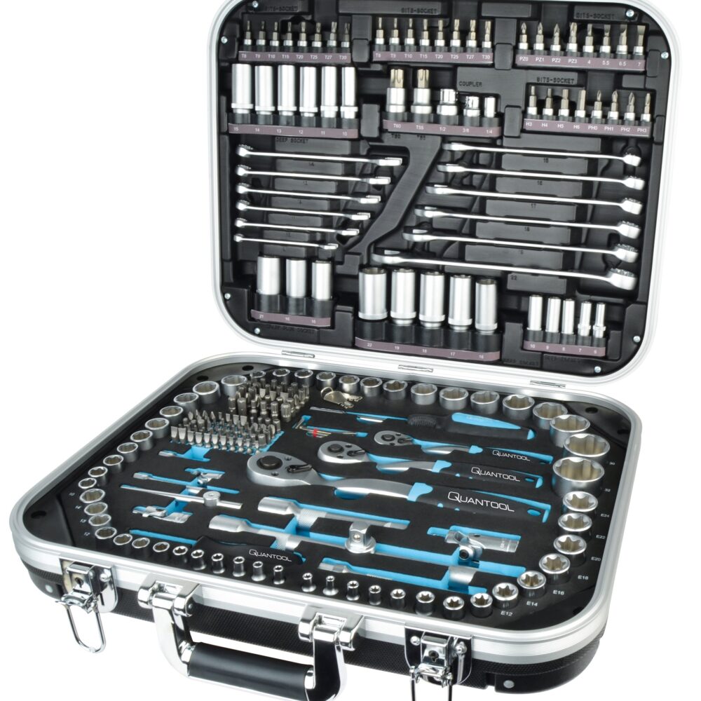 QUANTOOL - مجموعة وجع المقبس ، 226 قطعة ، 1/4 "+ 3/8" + 1/2 "