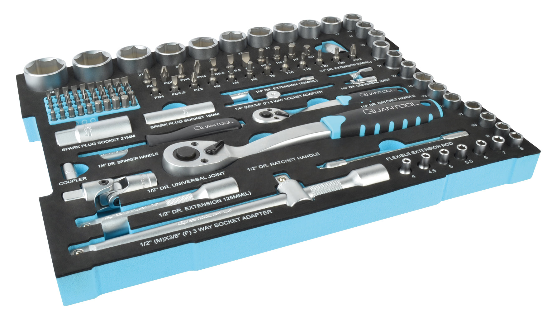 QUANTOOL - مجموعة أدوات ، 118 قطعة. - مناسب ل Quantool L-Boxx 102 و 136