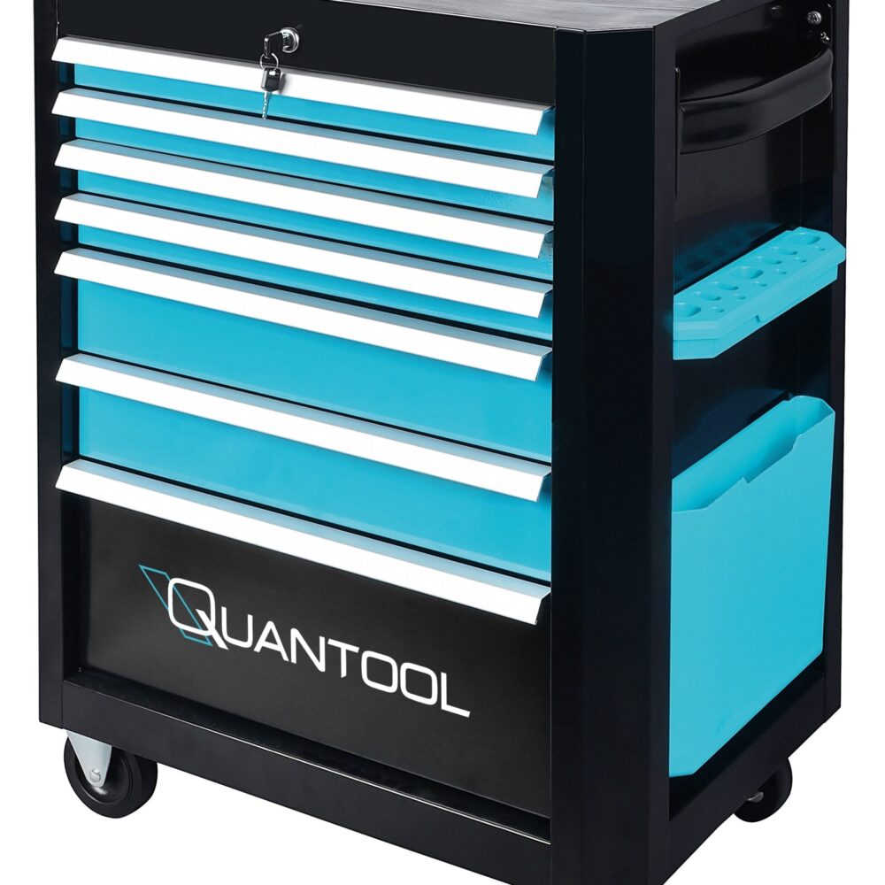 QUANTOOL - عربة أدوات ، مع 217 قطعة. مجموعة الأدوات