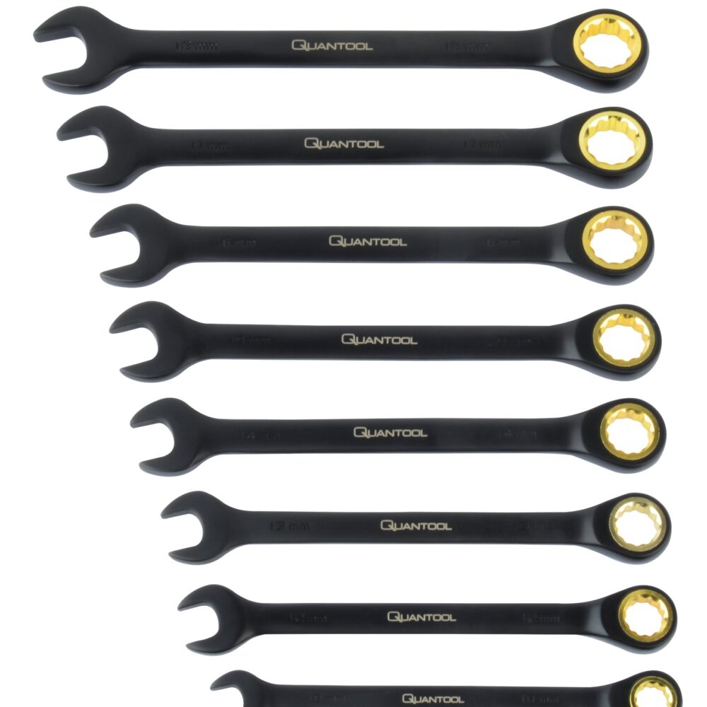 QUANTOOL - طقم مفتاح ربط دائري شوكة 10 قطع.
