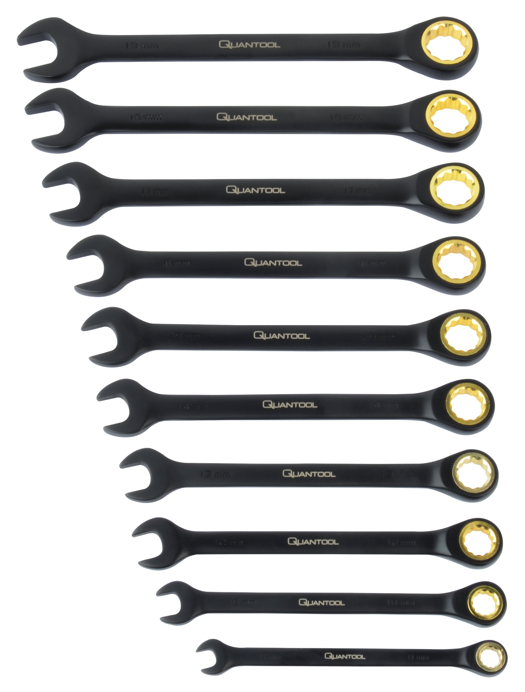 QUANTOOL - طقم مفتاح ربط دائري شوكة 10 قطع.