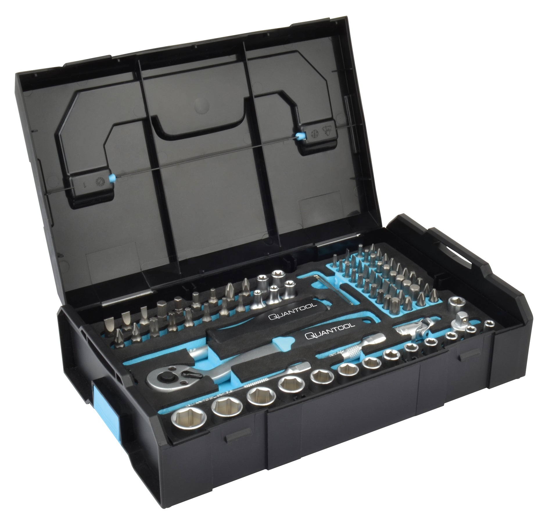 QUANTOOL - طقم مفتاح ربط 85 قطعة. نظام سورتيمو L-Boxx الصغير