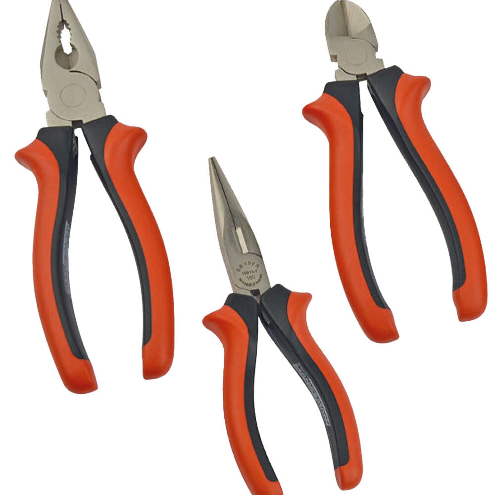 طقم كماشة ، 3 قطع ، مطلي بالنيكل