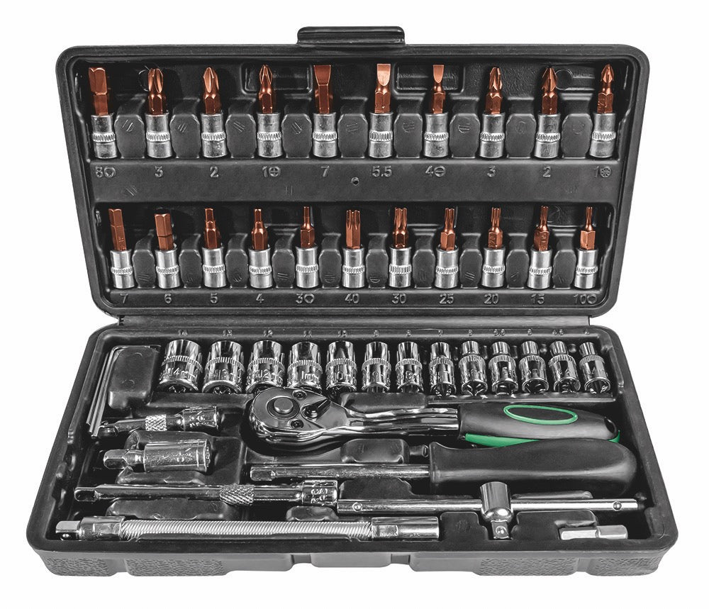 مجموعة وجع المقبس 1/4 بوصة ، 46 قطعة.