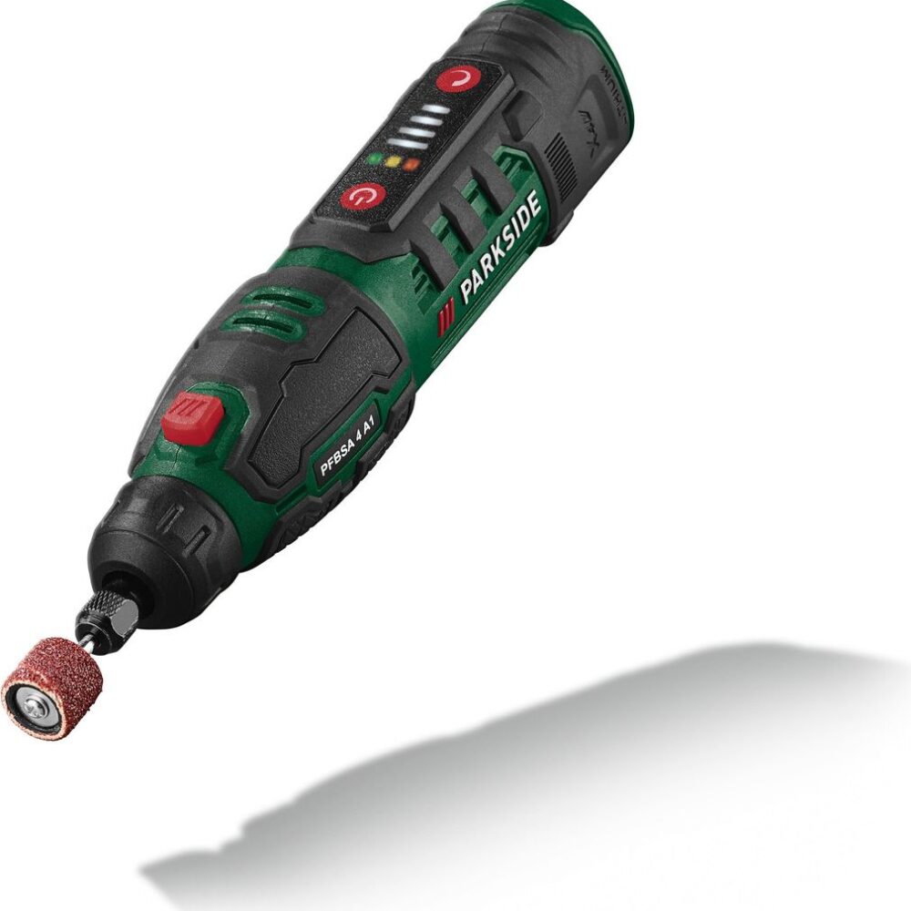 مطحنة حفر دقيقة لاسلكية بارك سايد® 4 V »PFBSA 4 A1«، مع ملحقات واسعة النطاق