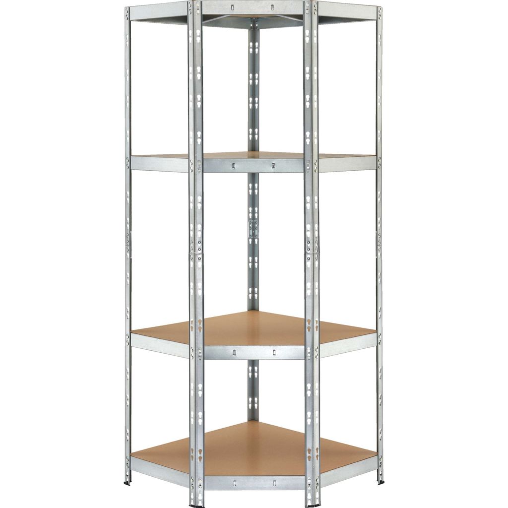 برشام رف زاوية للخدمة الشاقة بارك سايد، فولاذ مجلفن sendzimir، 4 أرفف HDF، 175 كجم لكل رف، حوالي 180 × 70 × 40 سم، نظام التوصيل