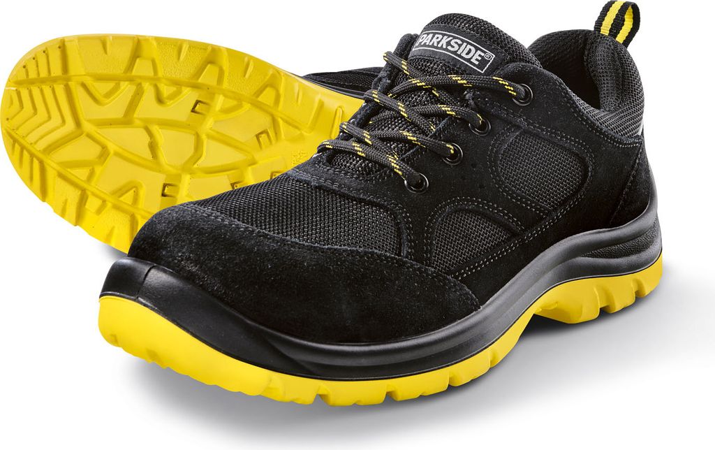 بارك سايد® حذاء أمان ، جلد ، أسود / أصفر ، مقاس 46 ، S3 ، للرجال ، مع عاكسات 3M Scotchlite™