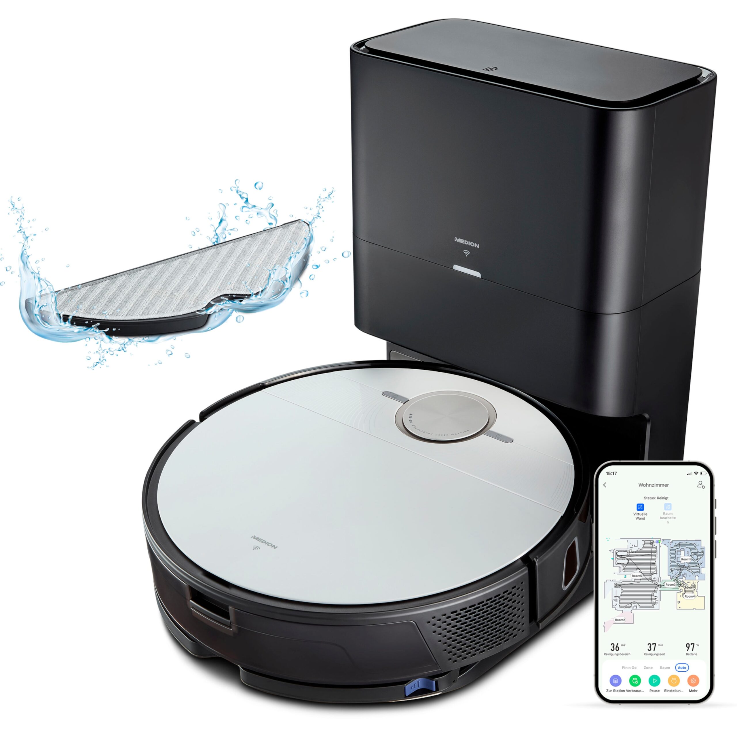 مكنسة كهربائية روبوتية مع محطة شفط X50 SW