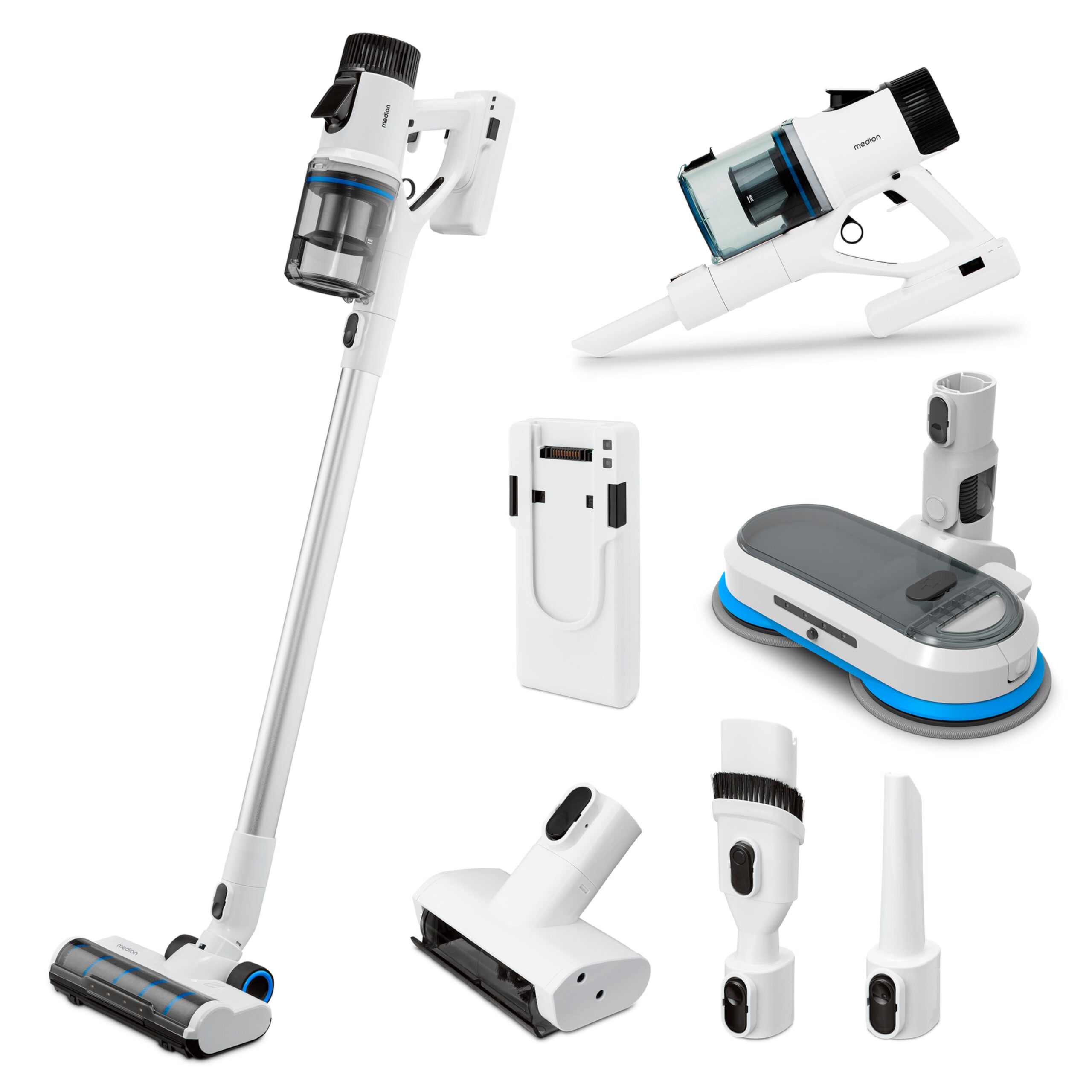 P400 W + مكنسة كهربائية لاسلكية مع ملحق مسح كهربائي