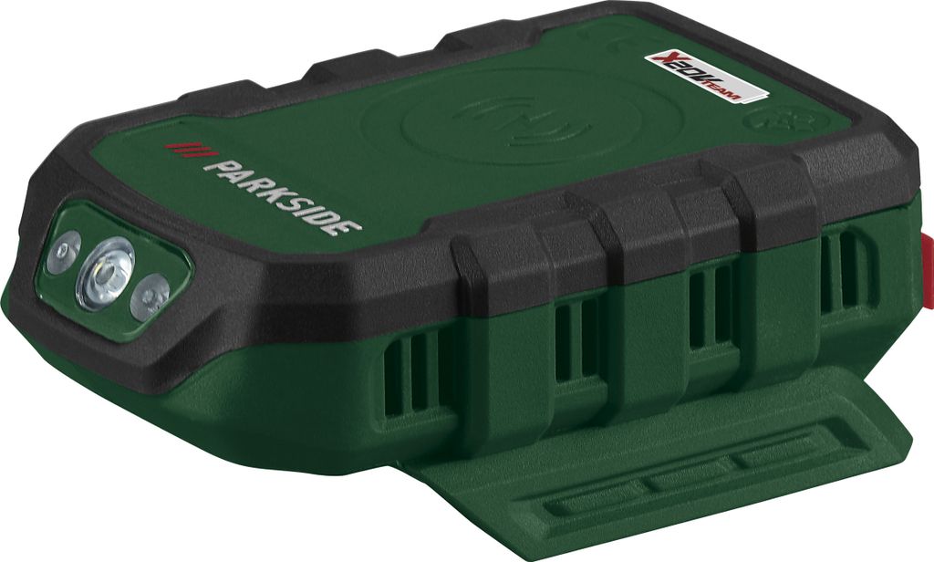 محول شحن بارك سايد® 20 فولت، PWCA 20-Li A1، شحن لاسلكي (مزود بتقنية Qi)، منفذا USB-A/USB-C، يشحن ما يصل إلى 3 أجهزة في نفس الوقت، بلاستيك، ألياف بصرية، حوالي 10.2 × 6.96 × 3.86 سم، مصباح LED قابل للتحويل، بما في ذلك كابل USB بطول 1.5 متر (USB-A إلى USB-C)