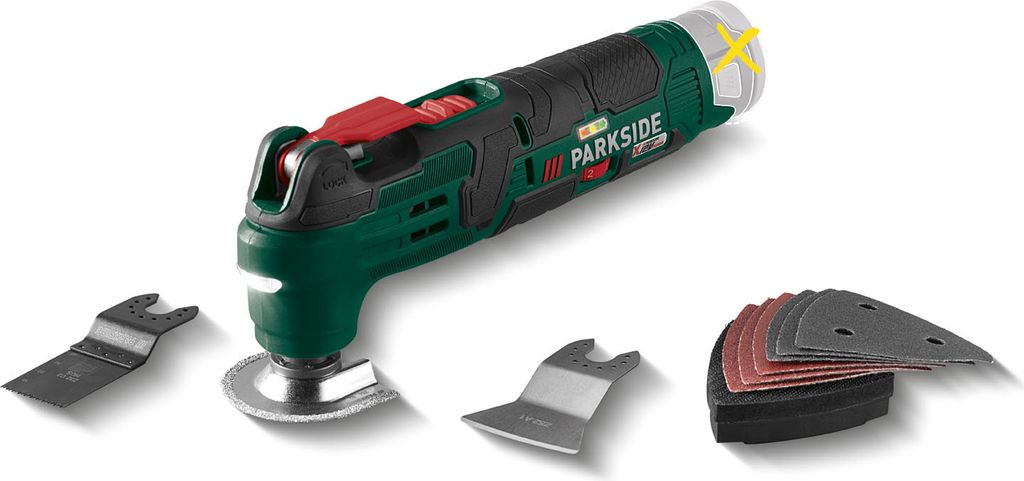 باركسايد® 12 فولت متعدد الأدوات اللاسلكية »PAMFW 12 D4«، بدون بطارية وشاحن