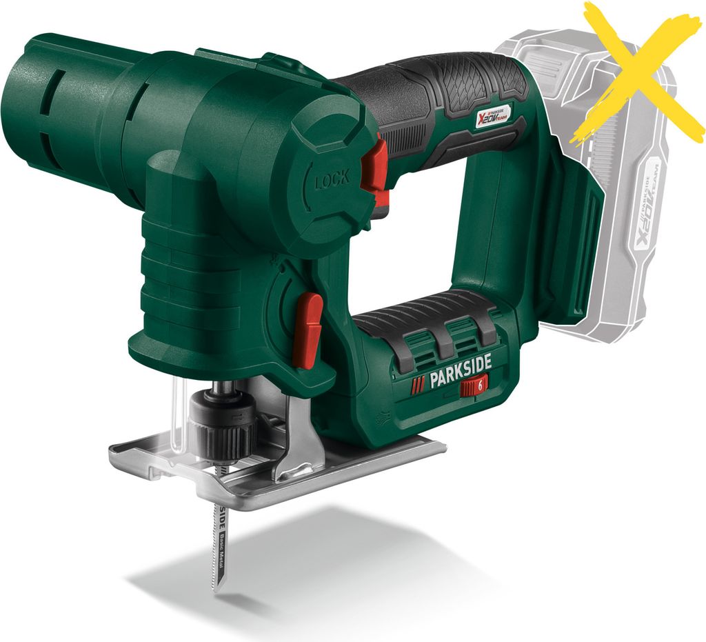 بارك سايد® 20 فولت بانوراما لاسلكية ومنشار ترددي »PSSSA 20-Li B2«، بدون بطارية وشاحن