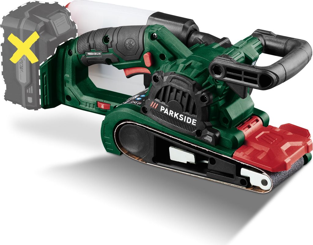 بارك سايد® 20 فولت حزام صنفرة لاسلكية »PBSDA 20-Li A1«، بدون بطارية وشاحن