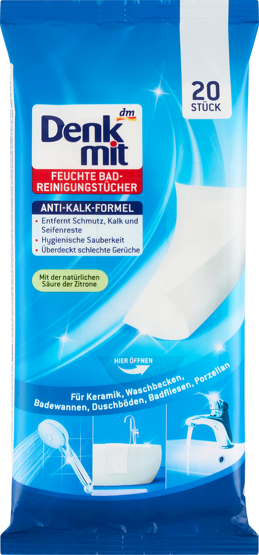 دنكميت حمام مناديل مبللة للتنظيف ، 20 قطعة