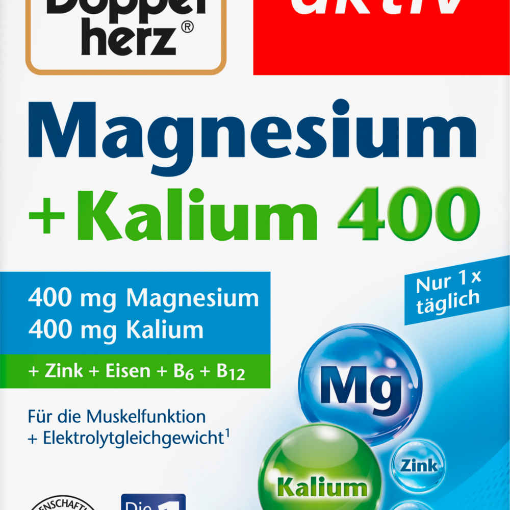 دوبلهيرز مغنيسيوم 400 + بوتاسيوم 30 قطعة ، 60 جرام مكمل غذائي