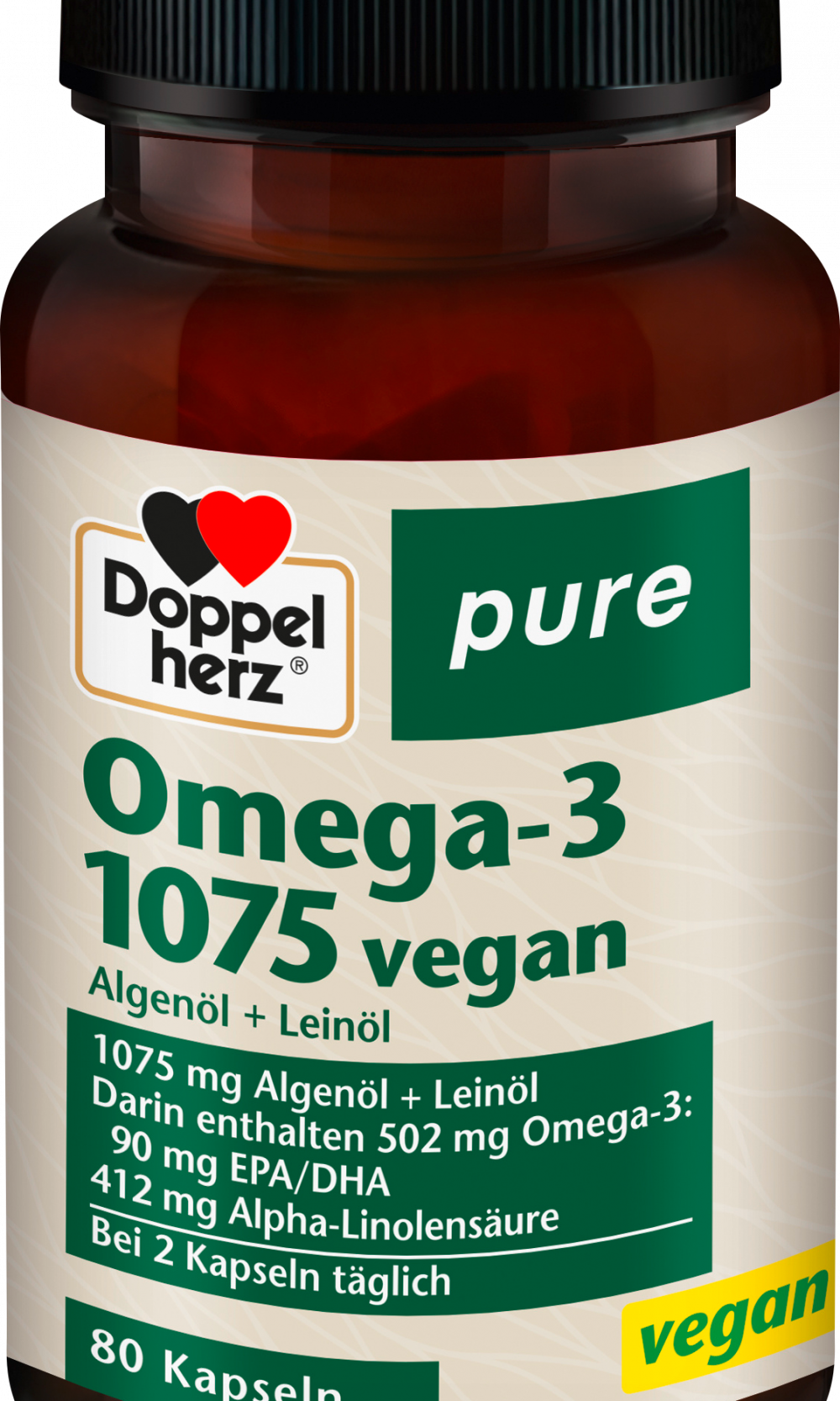 دوبلهيرز أوميغا 3 1075 كبسولة نباتية 80 قطعة، 61.2 جممكمل غذائي