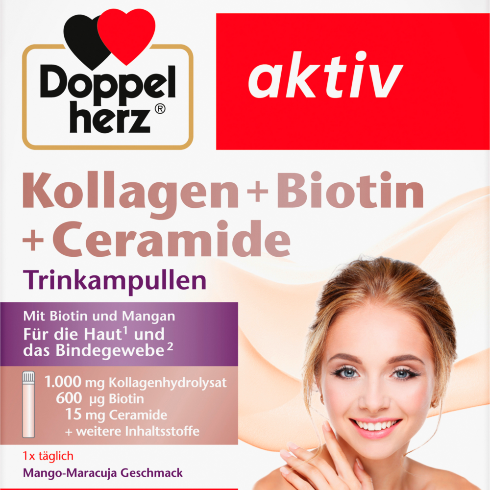 دوبلهيرز كولاجين + بيوتين + أمبولات شرب سيراميد 10 قطع، 250 مل مكمل غذائي