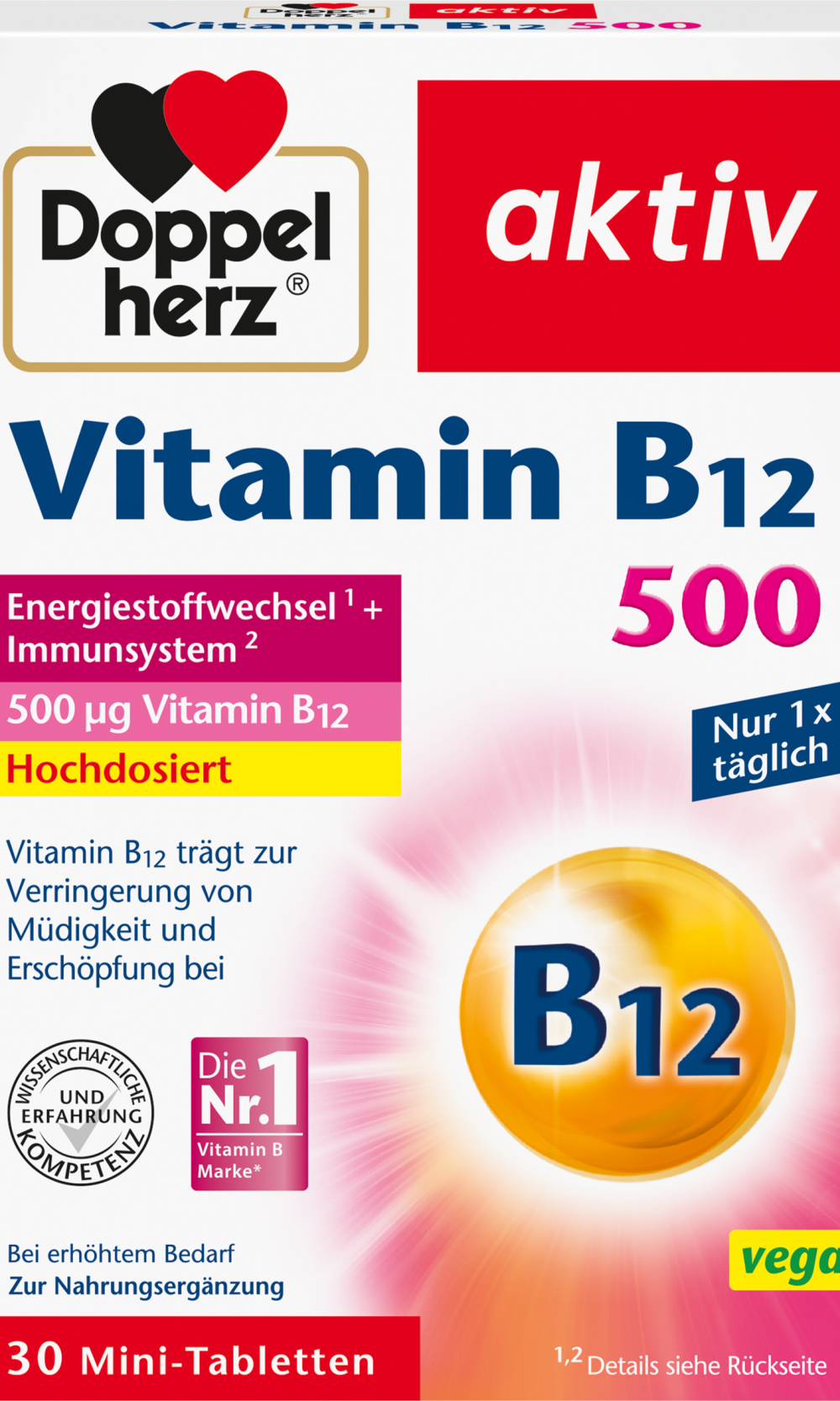 دوبلهيرز فيتامين ب 12 500 ميكروغرام أقراص صغيرة 30 قطعة ، 12.1 جرام مكمل غذائي