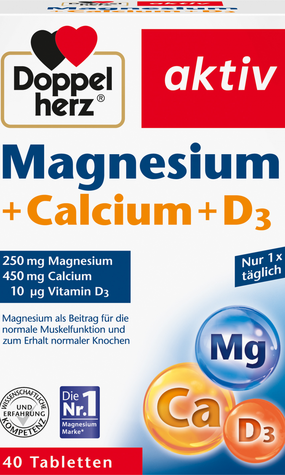 دوبلهيرز مغنيسيوم + كالسيوم + فيتامين د3 أقراص 40 قطعة، 79.2 جرامكمل غذائي