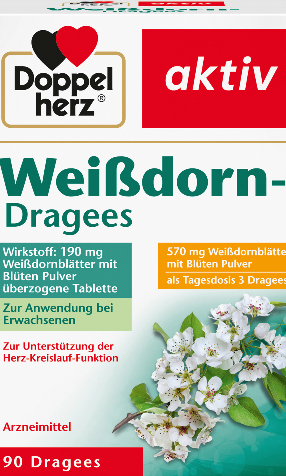 Doppelherz الزعرور Dragees، 90 قطعة Arzneimittel