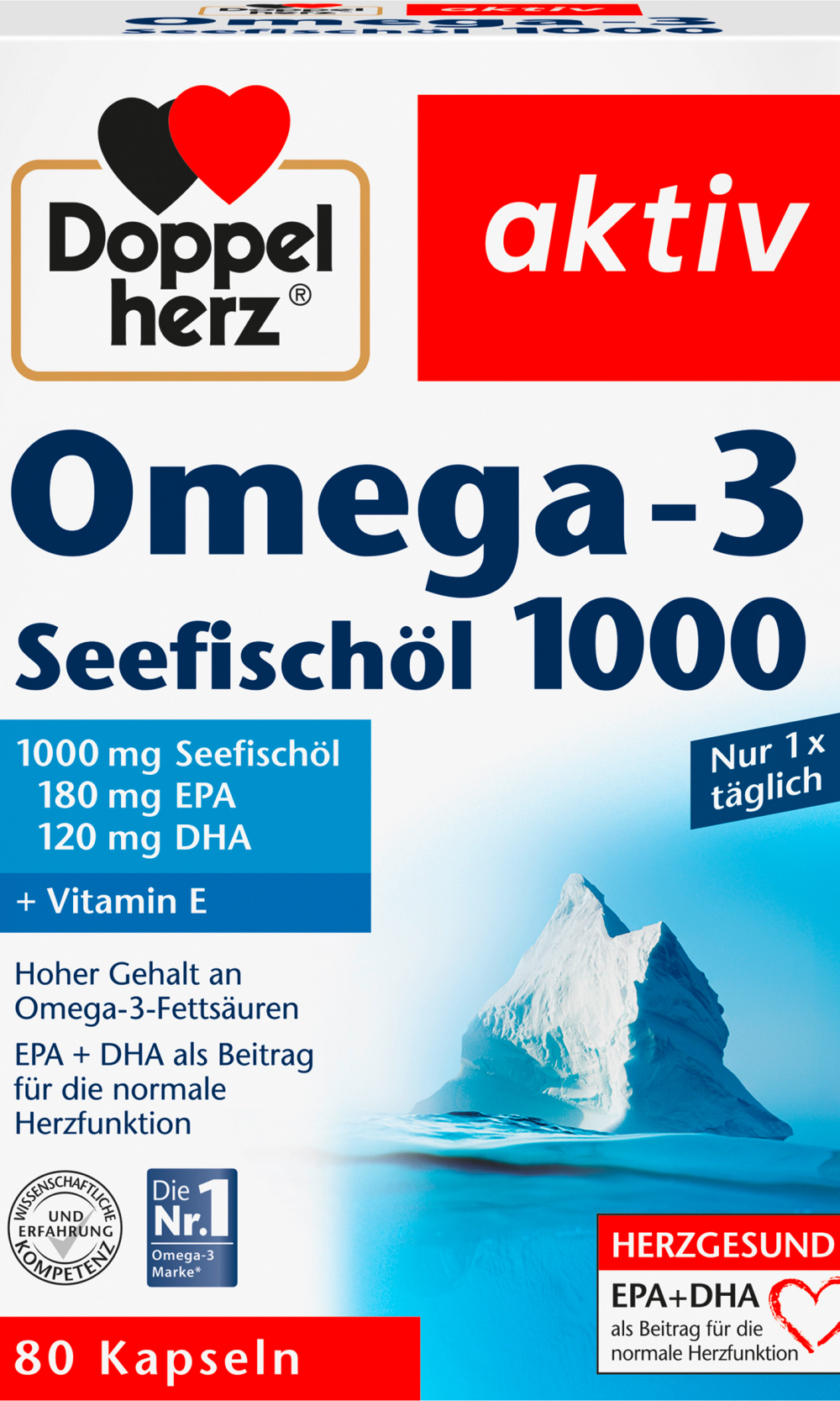 دوبلهيرز أوميغا 3 زيت أسماك البحر 1000 كبسولة 80 قطعة ، 107.8 جرام مكمل غذائي