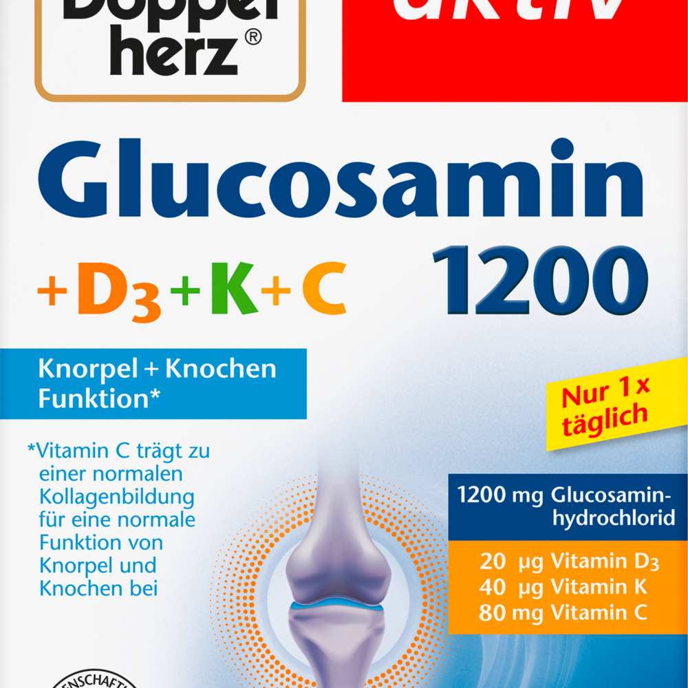 دوبلهيرز جلوكوزامين 1200 قرص 30 حبة، 47.4 جرام مكمل غذائي