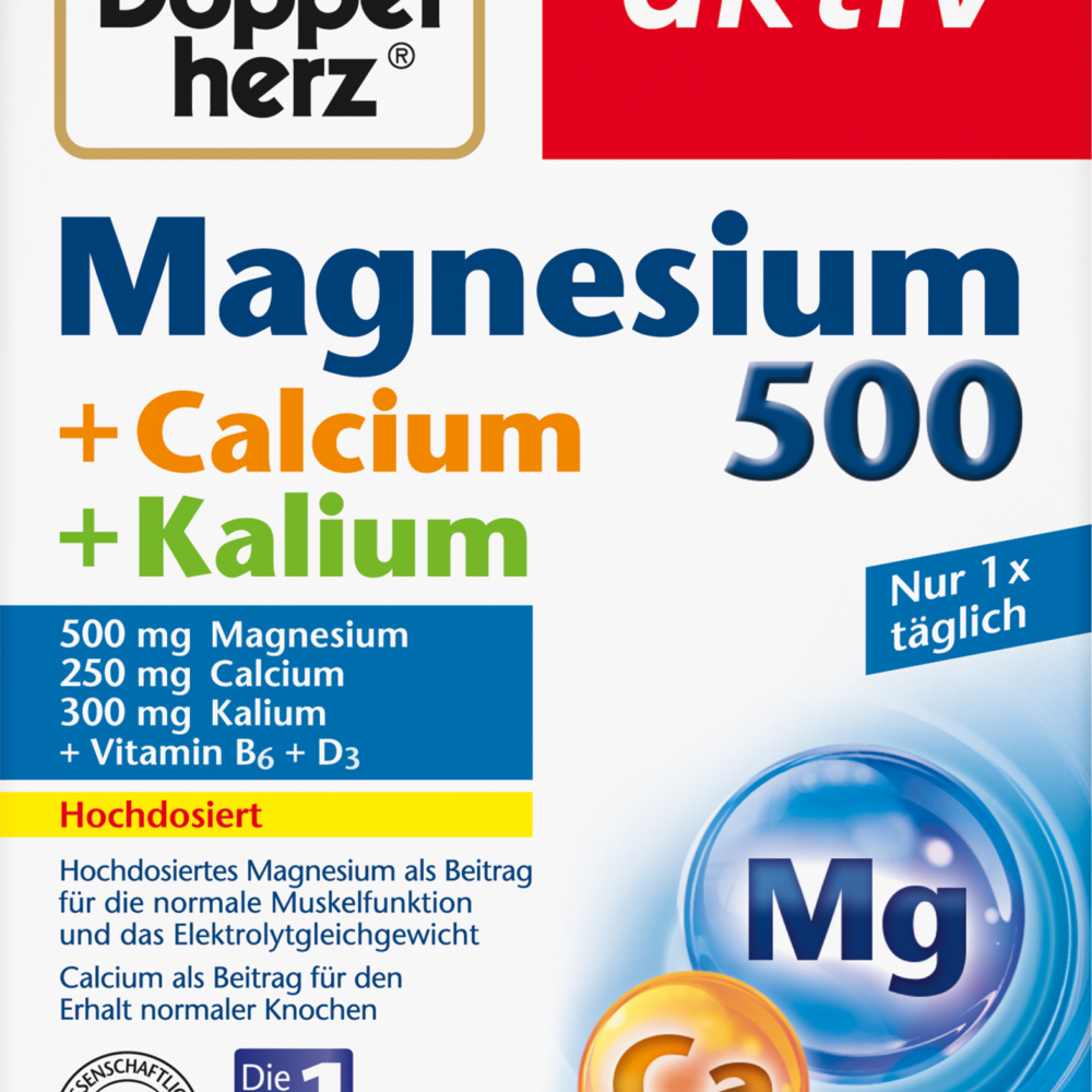 دوبلهيرز مغنيسيوم 500 + كالسيوم + أقراص بوتاسيوم 30 حبة، 69.6 جرام مكمل غذائي