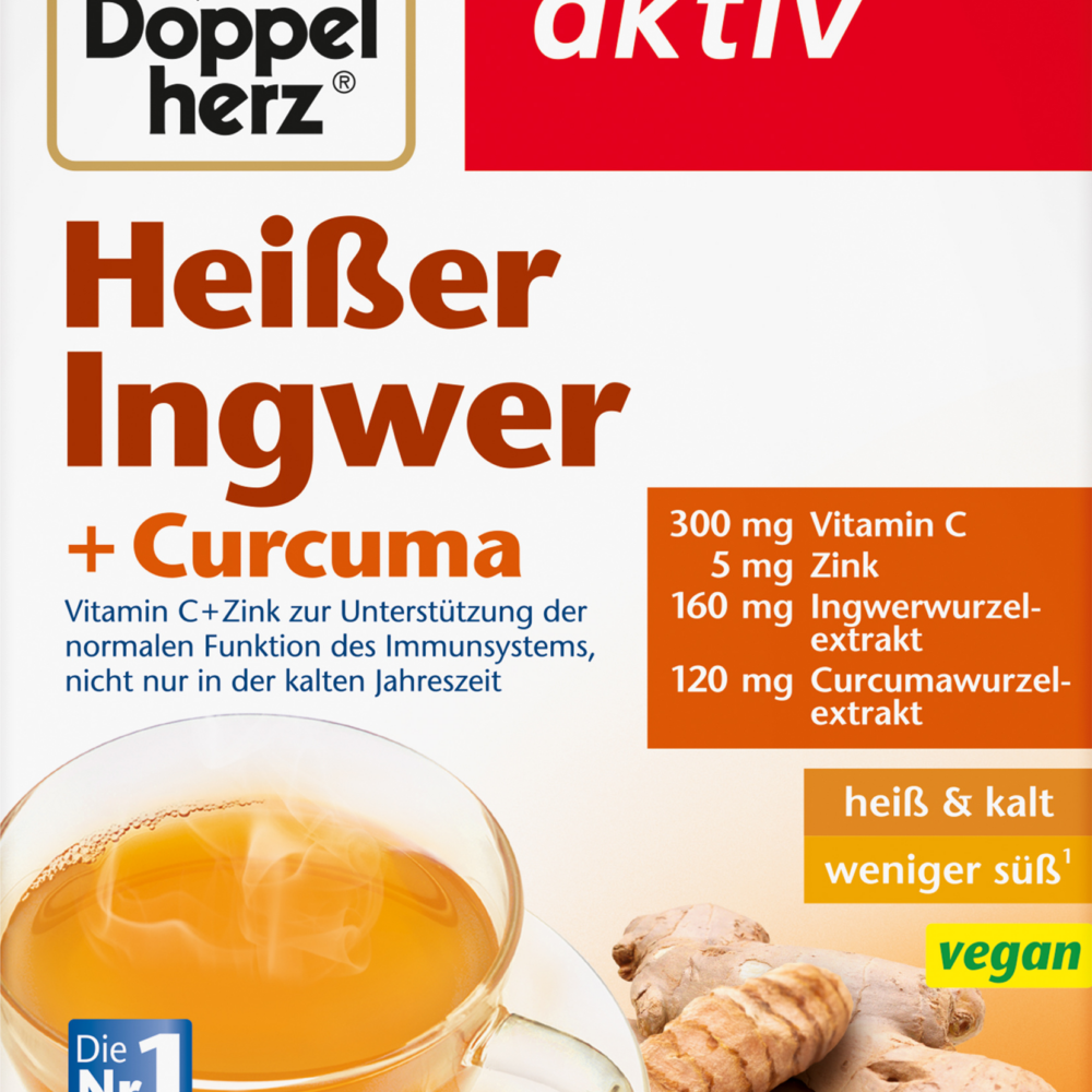 دوبلهيرز مشروب ساخن بالزنجبيل + الكركم (10 قطع) ، نباتي ، 100 جرام مكمل غذائي