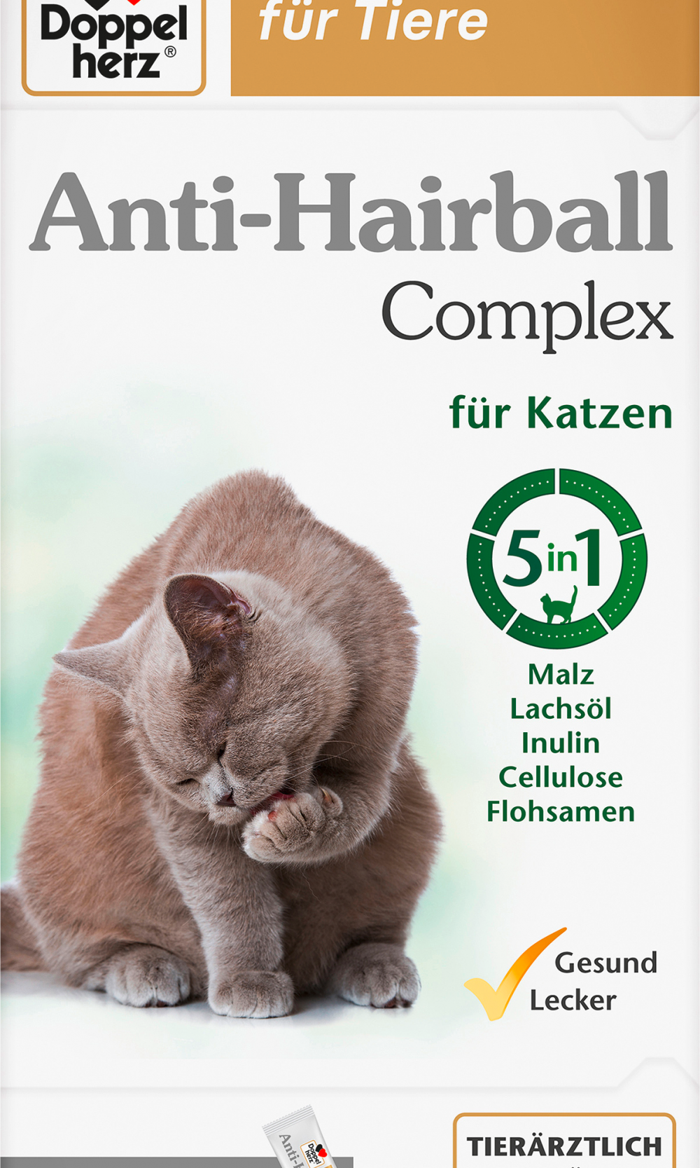 Doppelherz مكمل غذائي للقطط، مركب مضاد لكرات الشعر (25 قطعة)، 250 غرامطعام تكميلي