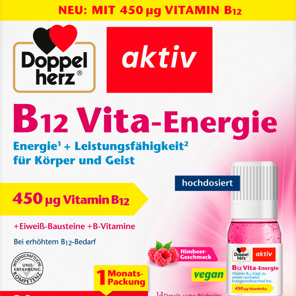 دوبلهيرز أمبولات فيتامين ب 12 فيتا إنرجي 30 قطعة، 341.6 جرام مكمل غذائي