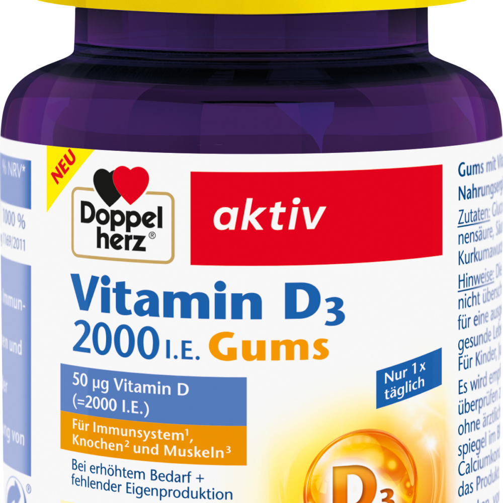 دوبلهيرز فيتامين د3 2000 أي علكة ، 120 جرام مكمل غذائي