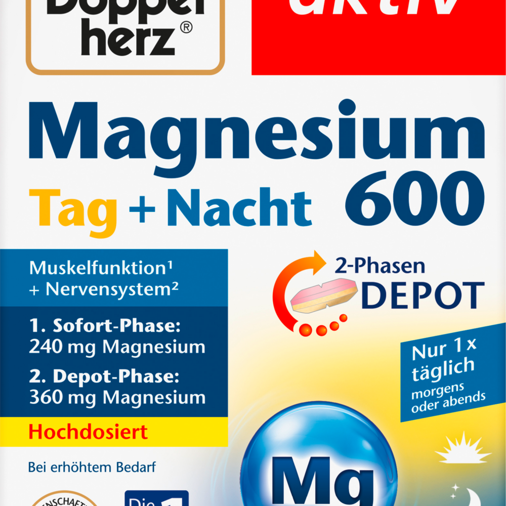 دوبلهيرز مغنيسيوم 600 قرص نهار + نايت ديبوت 30 حبة، 52.5 جرام مكمل غذائي