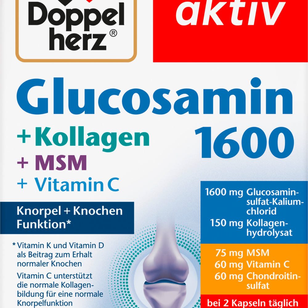 دوبلهيرز جلوكوزامين 1600 كبسولة 100 قطعة ، 113 جرام مكمل غذائي
