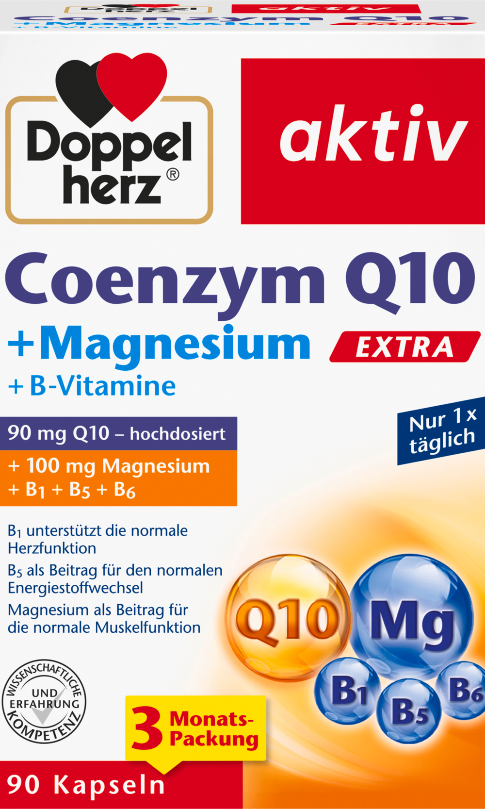 دوبلهيرز أنزيم Q10 + كبسولات مغنيسيوم 90 قطعة، 69.7 جممكمل غذائي